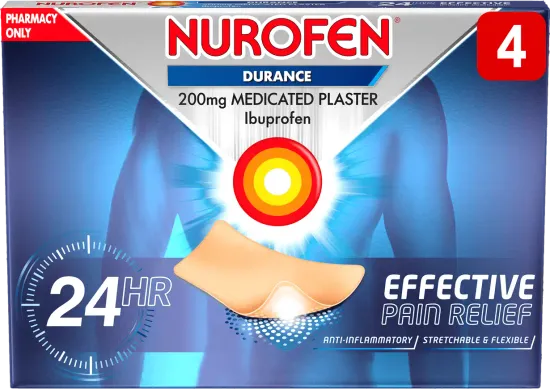 Nurofen Durance 200mg Medicated Plasters 4 Plasters