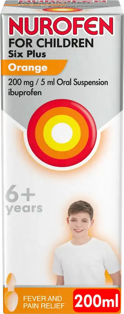 Nurofen for Children Six Plus Orange 200mg/5ml Oral Suspension 200ml